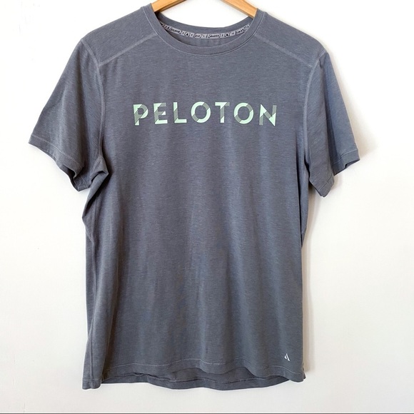 Peloton Solfire Mens Gray‎ Active short Sleeve Workout Shirt Medium - Picture 1 of 6